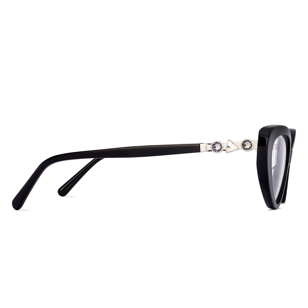 John Jacobs Black Full Rim Cat Eye left side