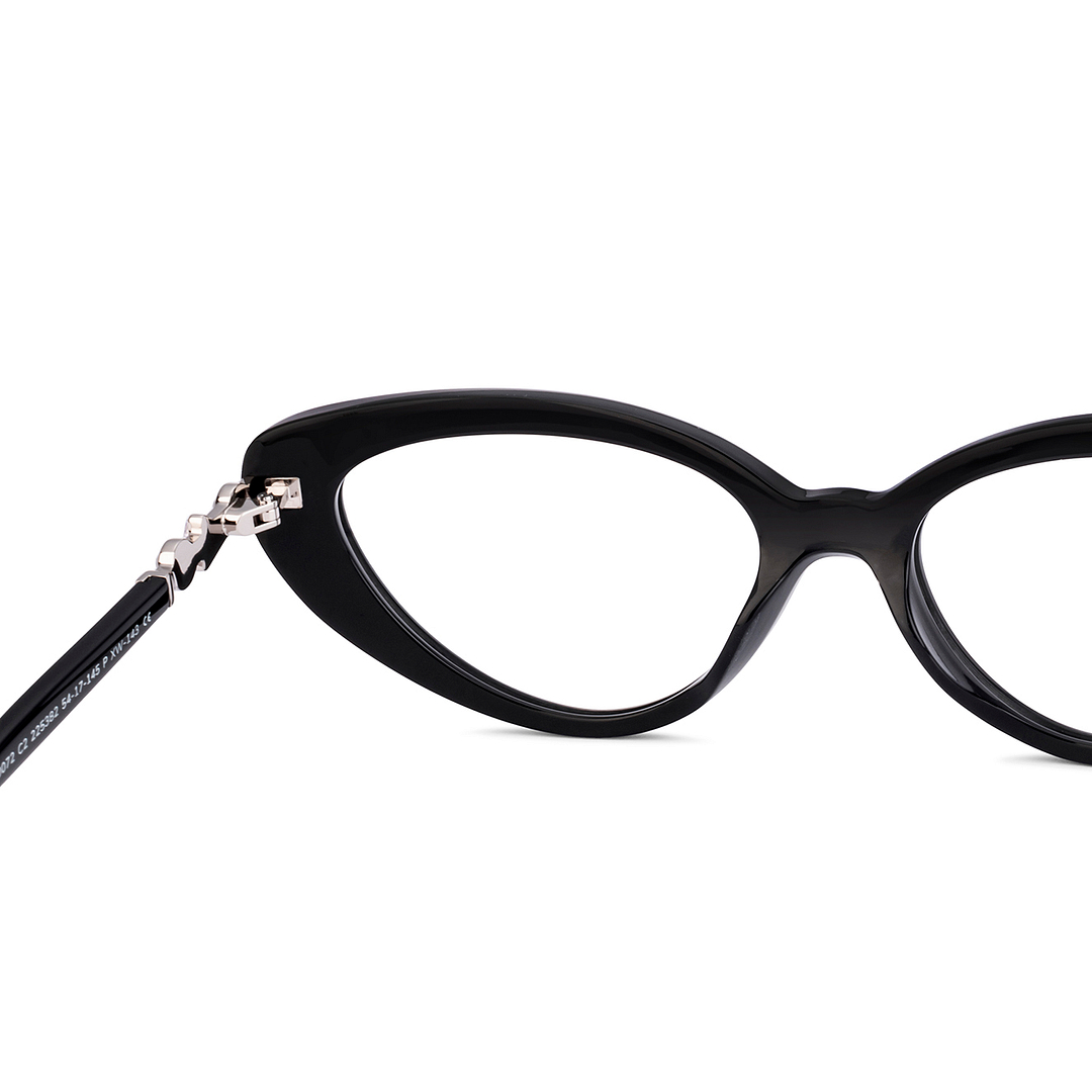 John Jacobs Black Full Rim Cat Eye right side