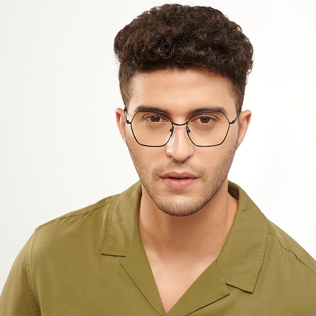 John Jacobs Online Black Full Rim Geometric right side