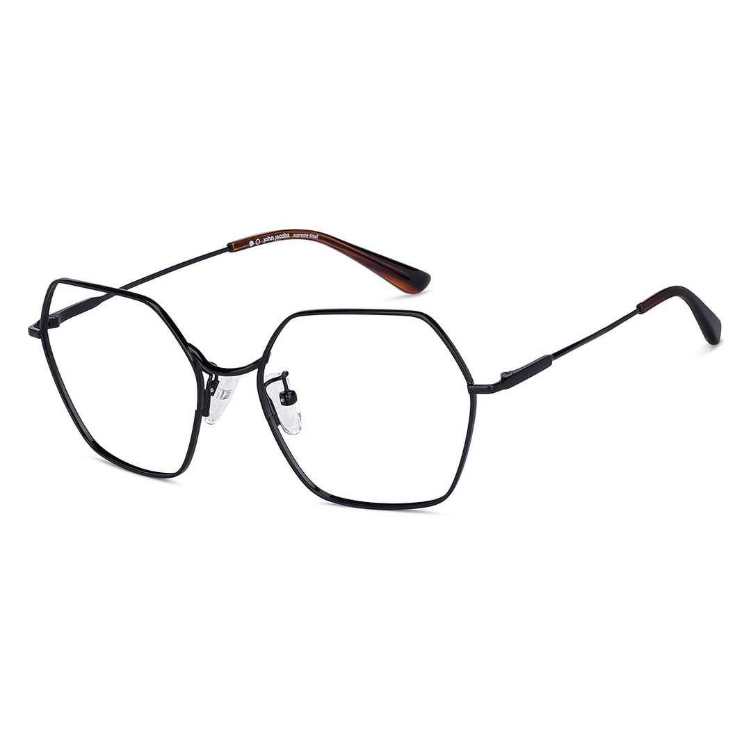 John Jacobs Online Black Full Rim Geometric right side