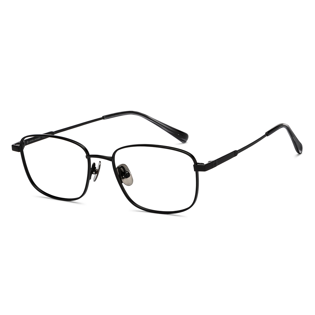 John Jacobs Black Full Rim Rectangle right side