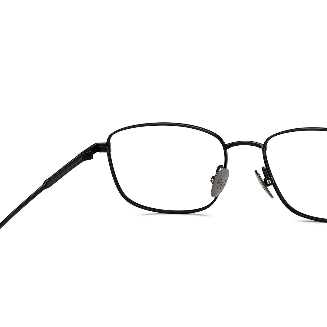 John Jacobs Black Full Rim Rectangle right side