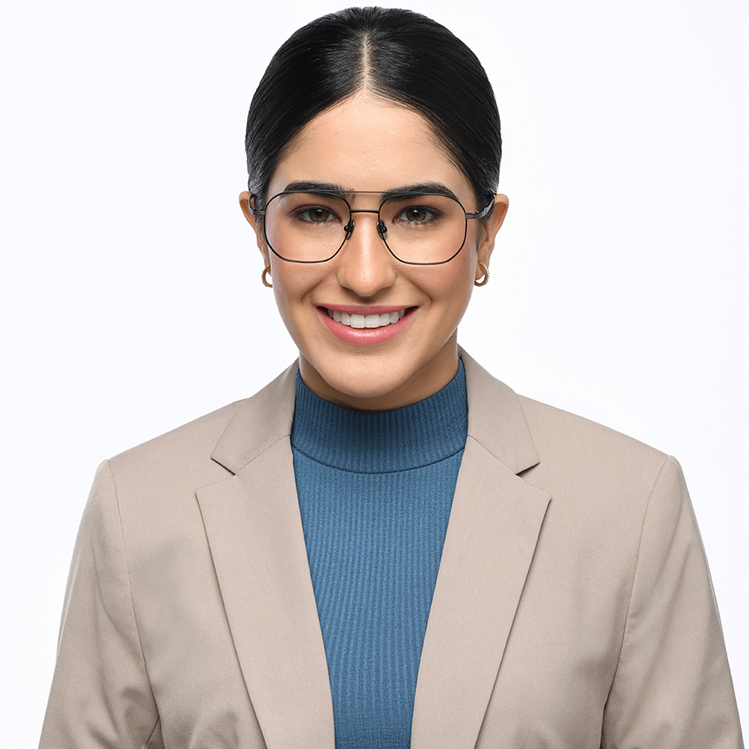 John Jacobs Online Black Full Rim Aviator right side