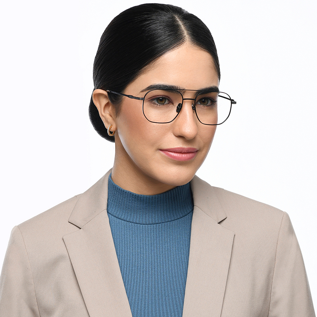 John Jacobs Online Black Full Rim Aviator left side