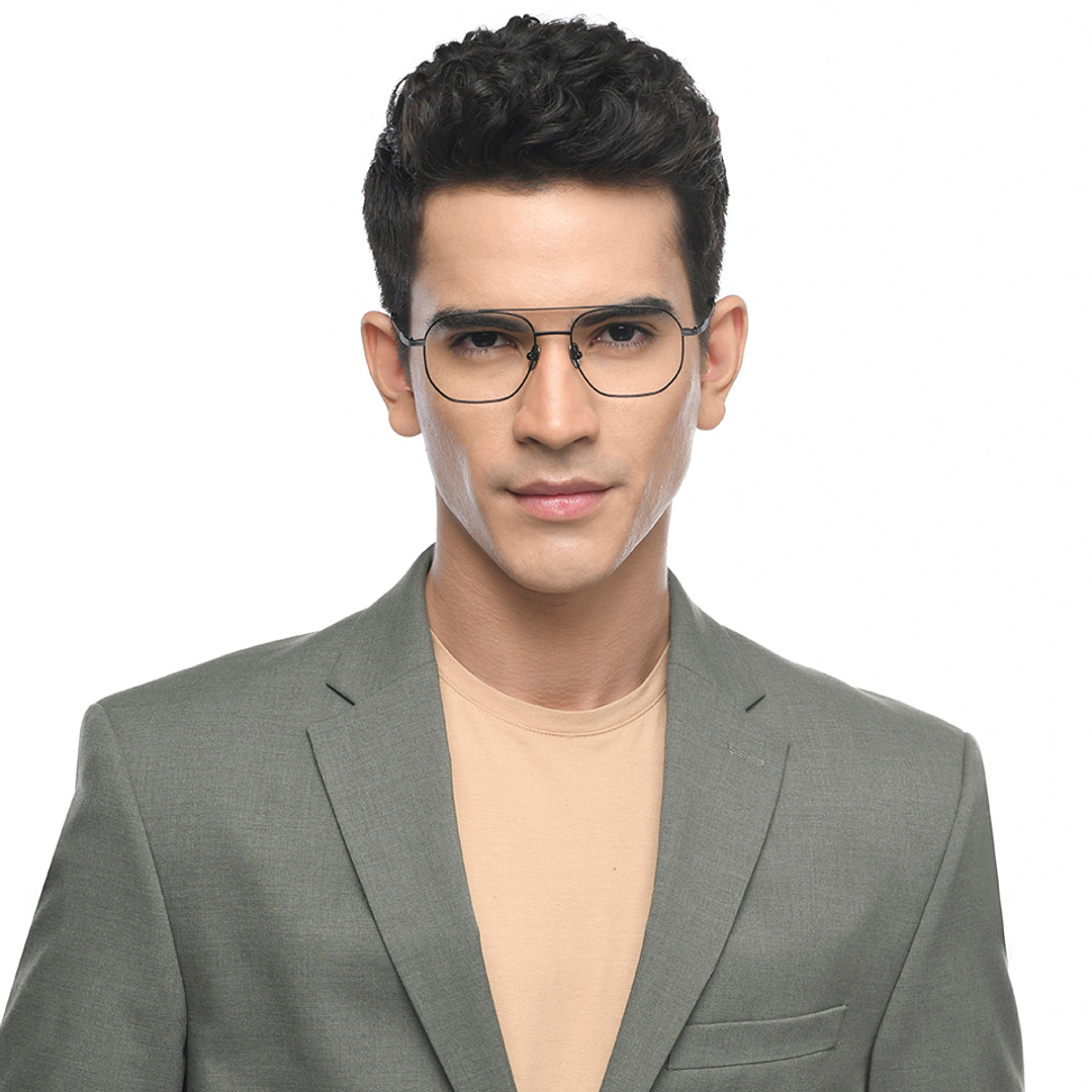 John Jacobs Online Black Full Rim Aviator right side