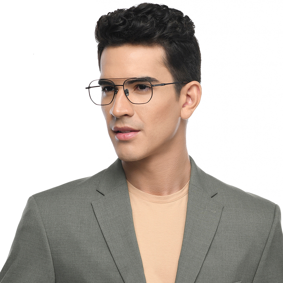 John Jacobs Online Black Full Rim Aviator left side