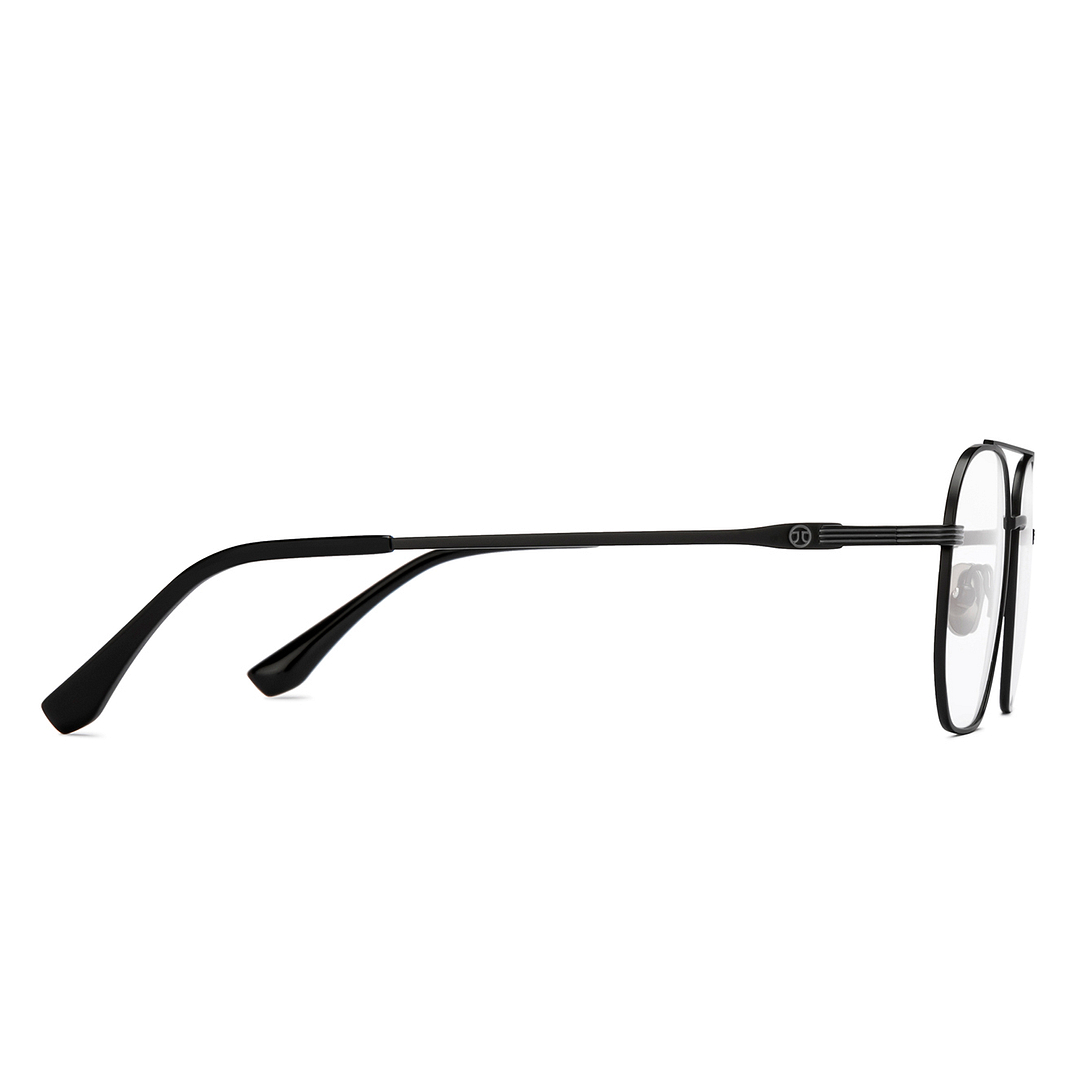 John Jacobs Online Black Full Rim Aviator left side
