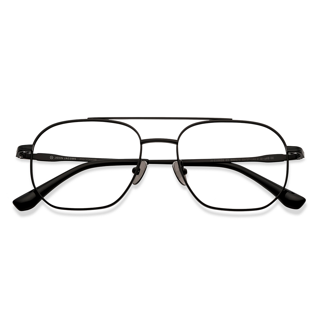 John Jacobs Online Black Full Rim Aviator left side