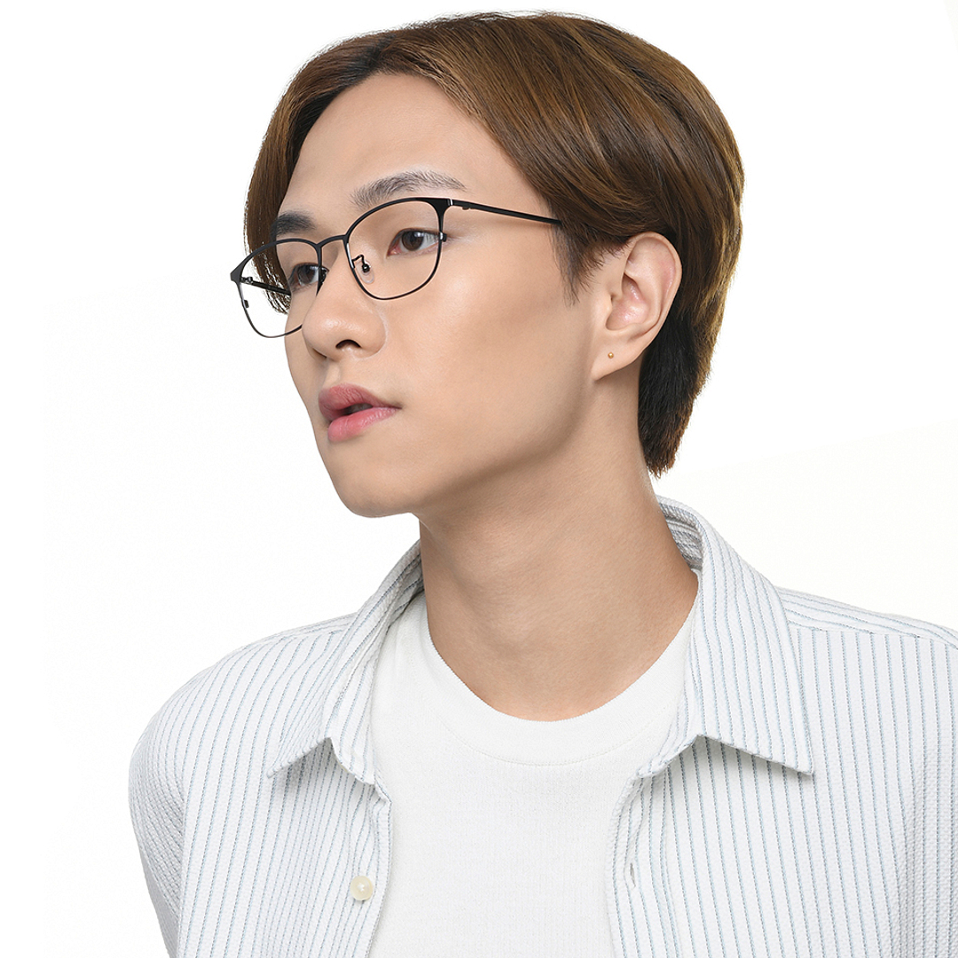 John Jacobs Black Full Rim Square left side