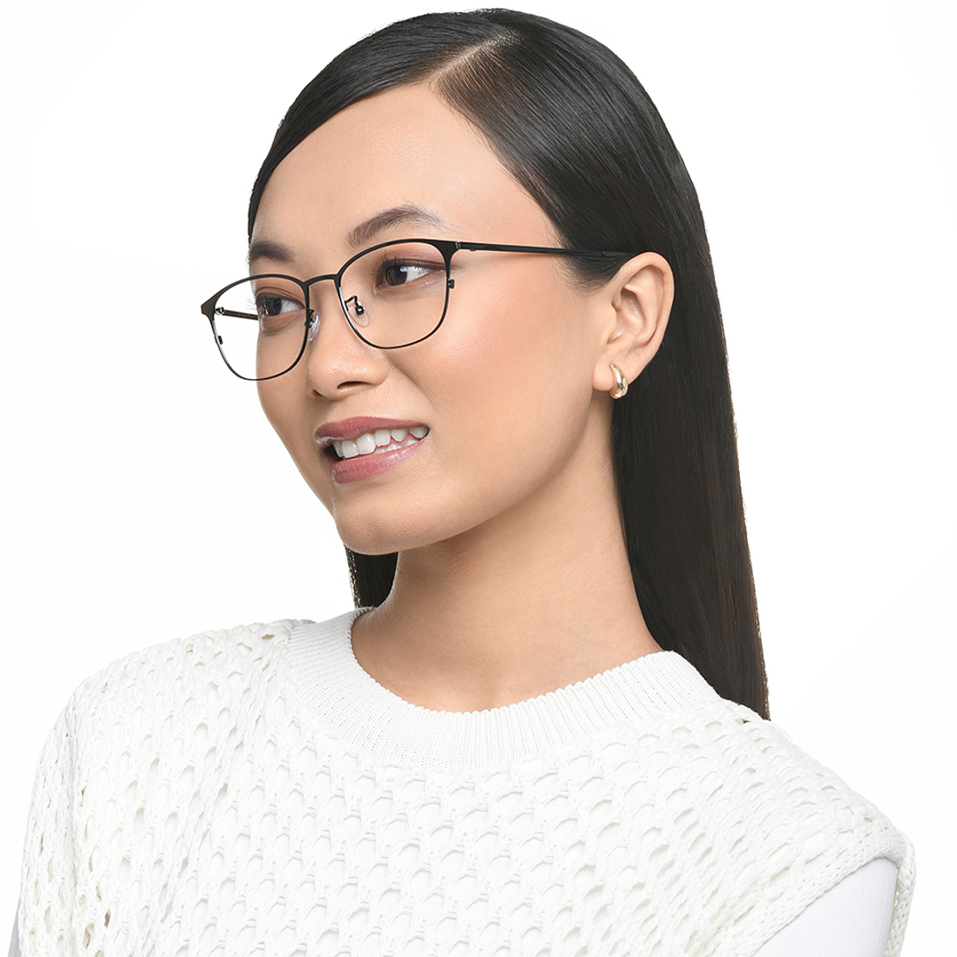 John Jacobs Black Full Rim Square left side