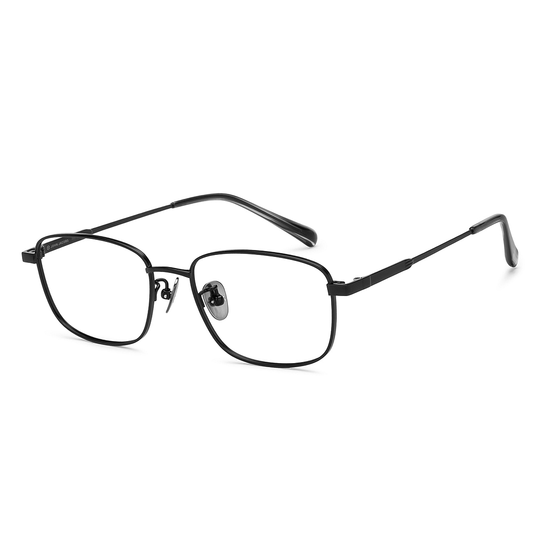 John Jacobs Black Full Rim Rectangle right side