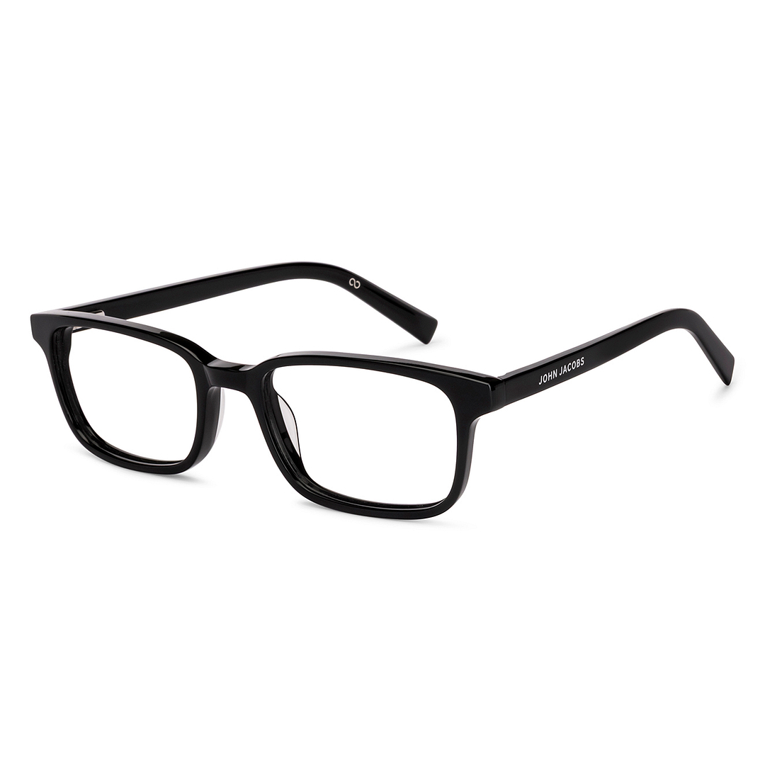 John Jacobs Black Full Rim Rectangle right side