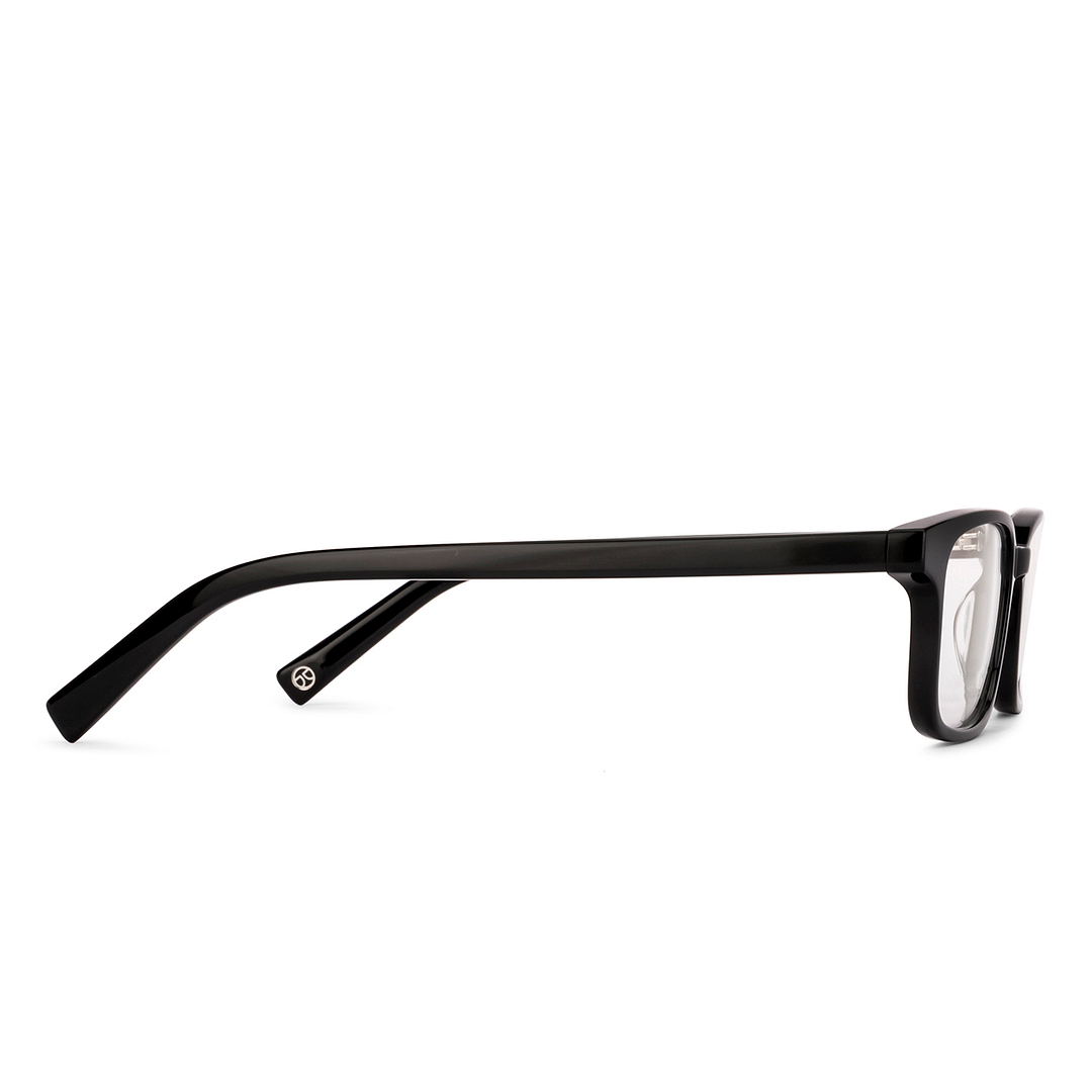 John Jacobs Black Full Rim Rectangle right side