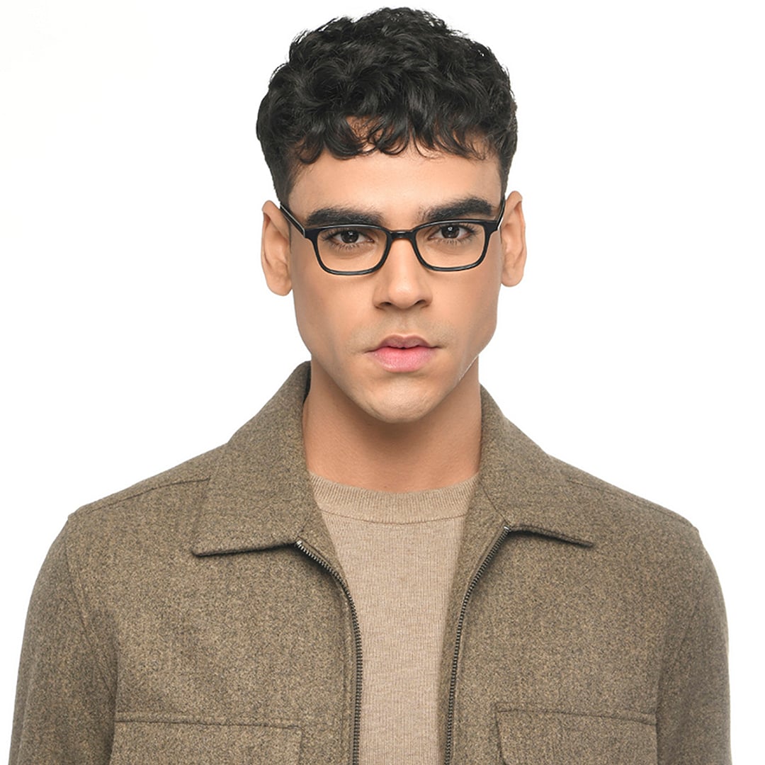 John Jacobs Black Full Rim Rectangle right side