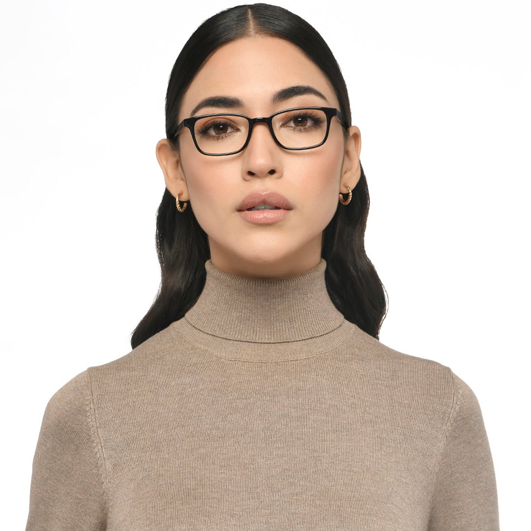 John Jacobs Black Full Rim Rectangle right side