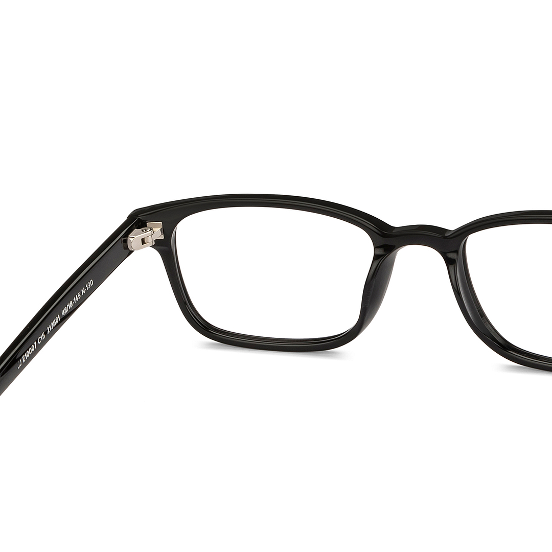 John Jacobs Black Full Rim Rectangle right side