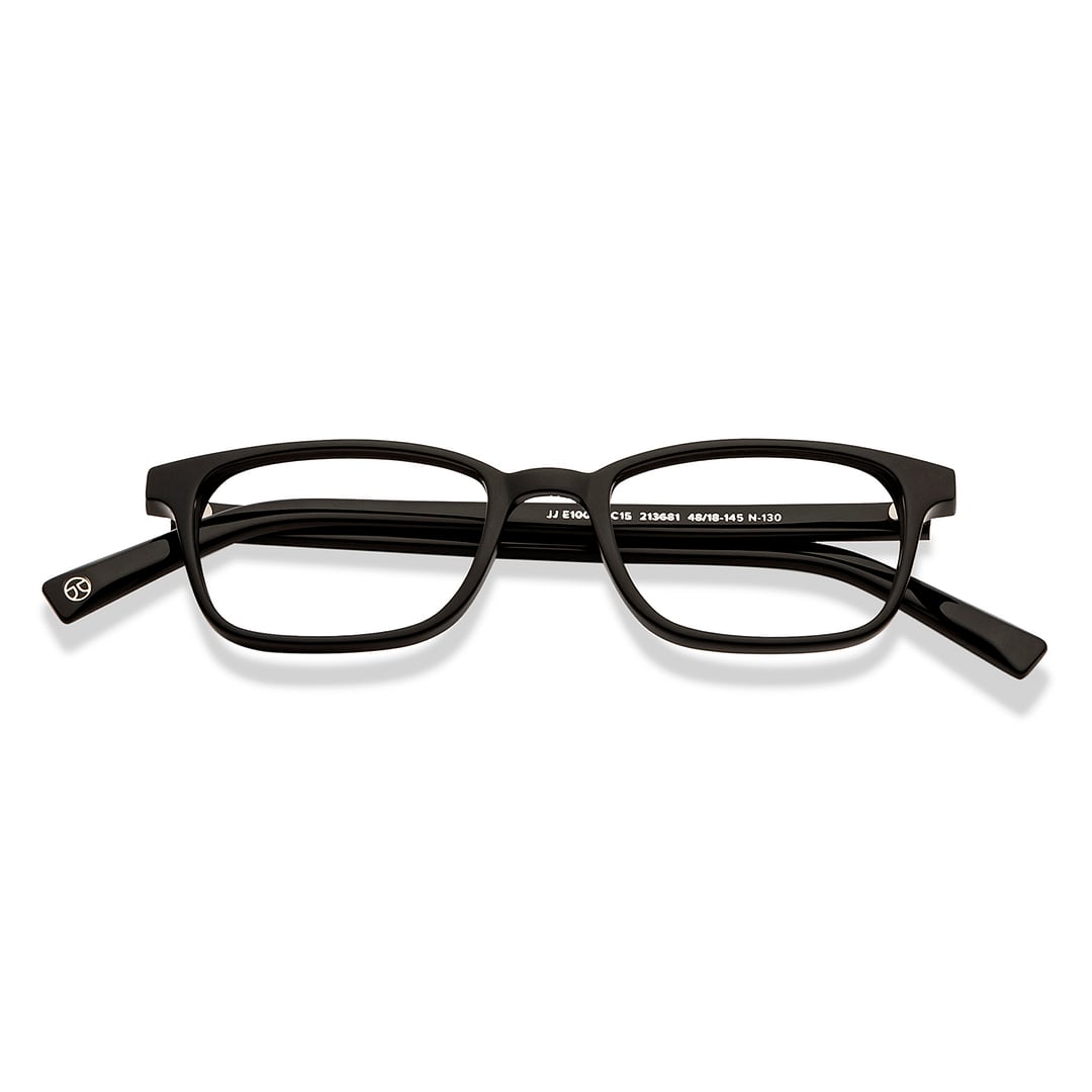 John Jacobs Black Full Rim Rectangle left side