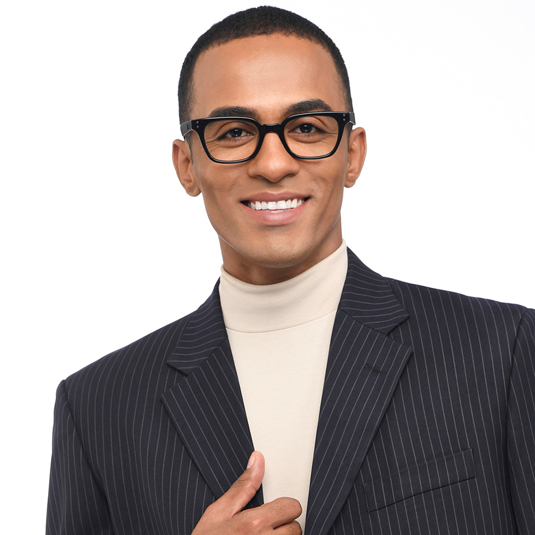 John Jacobs Black Full Rim Rectangle left side