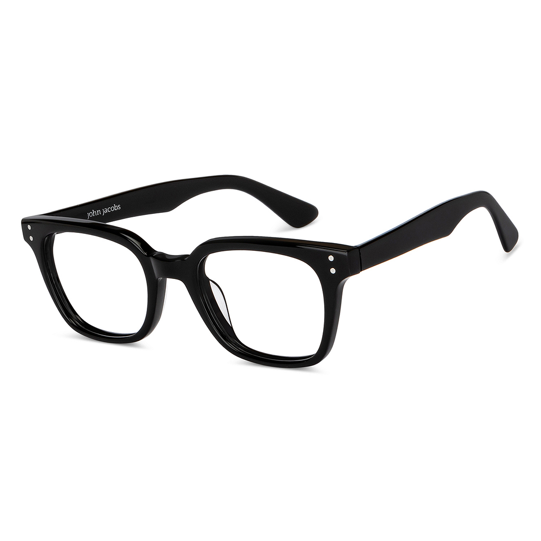 John Jacobs Black Full Rim Rectangle right side