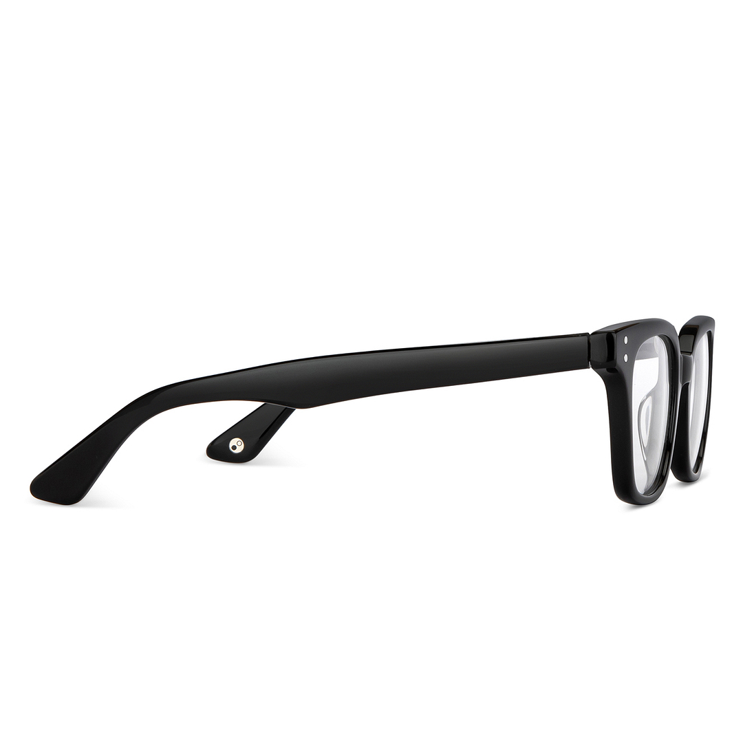 John Jacobs Black Full Rim Rectangle left side
