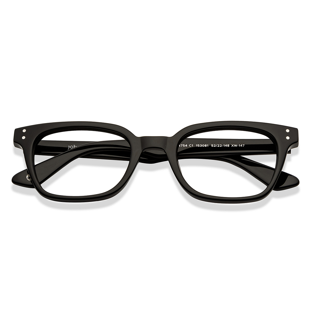 John Jacobs Black Full Rim Rectangle left side