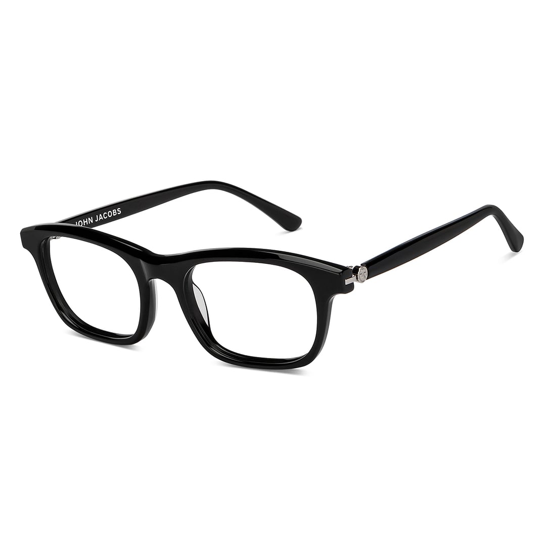 John Jacobs Black Full Rim Rectangle left side