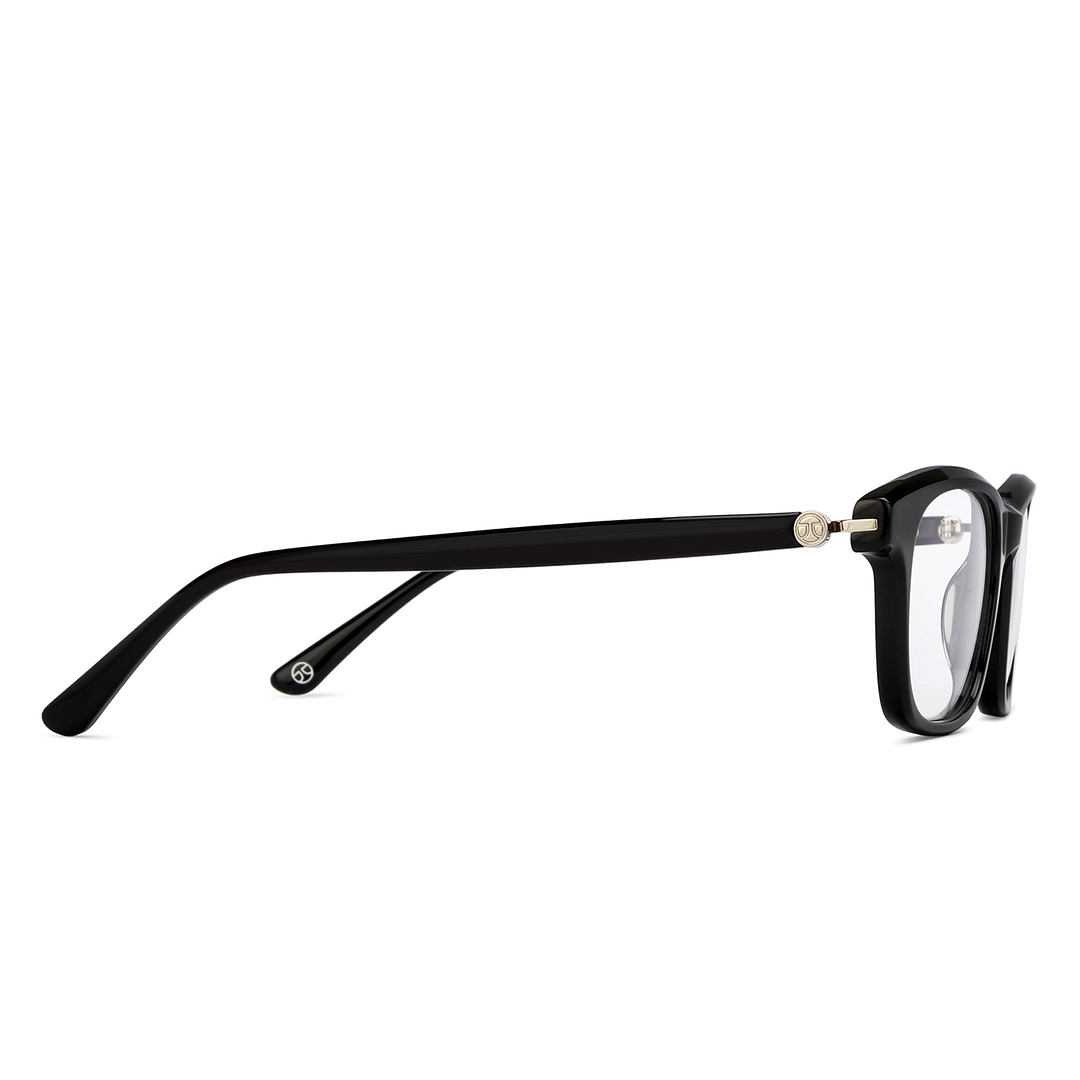 John Jacobs Black Full Rim Rectangle left side