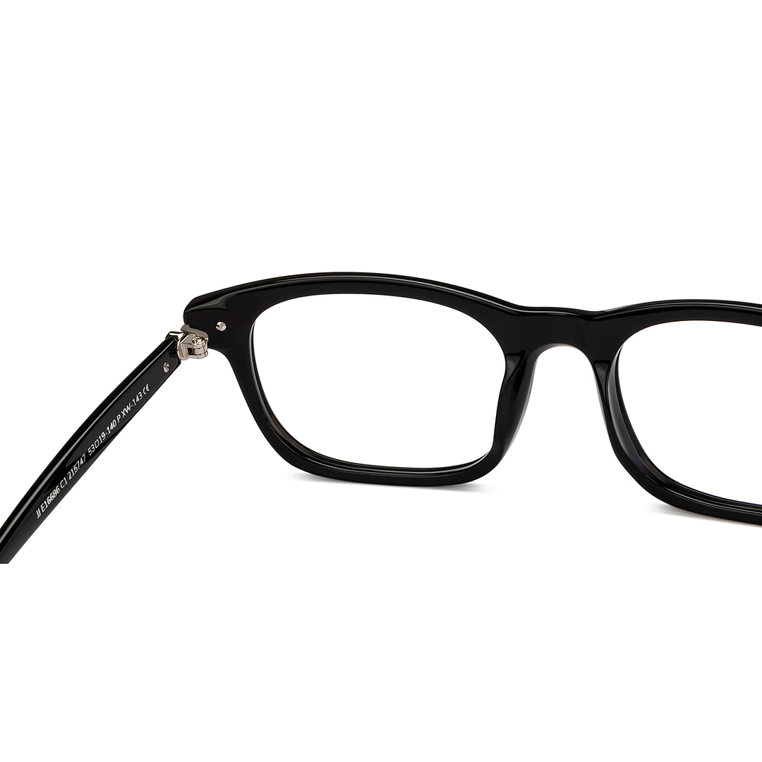 John Jacobs Black Full Rim Rectangle right side