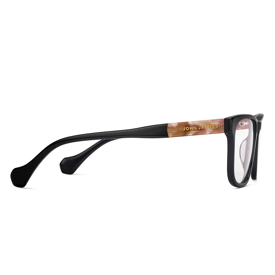 John Jacobs Black Full Rim Square left side