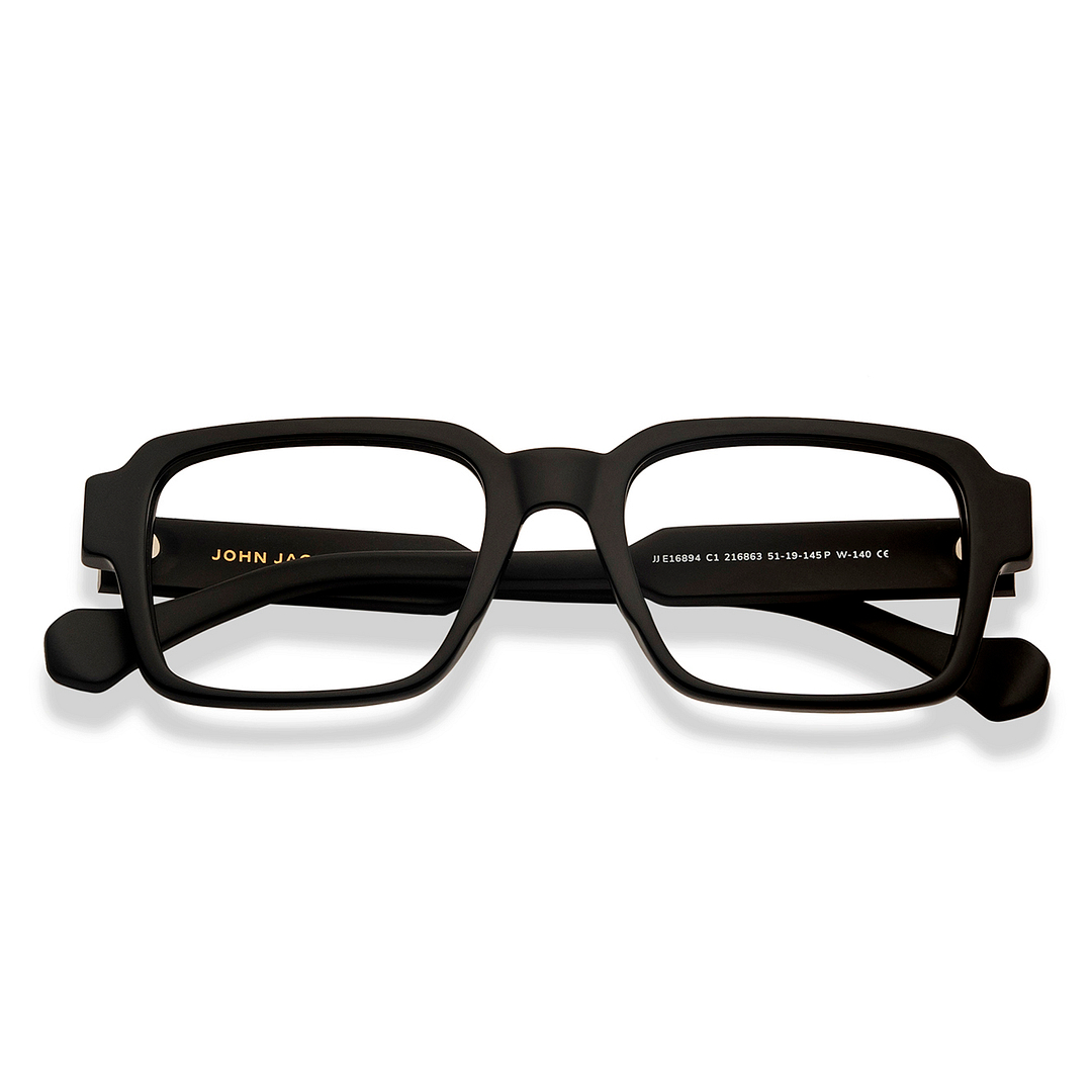 John Jacobs Black Full Rim Square left side