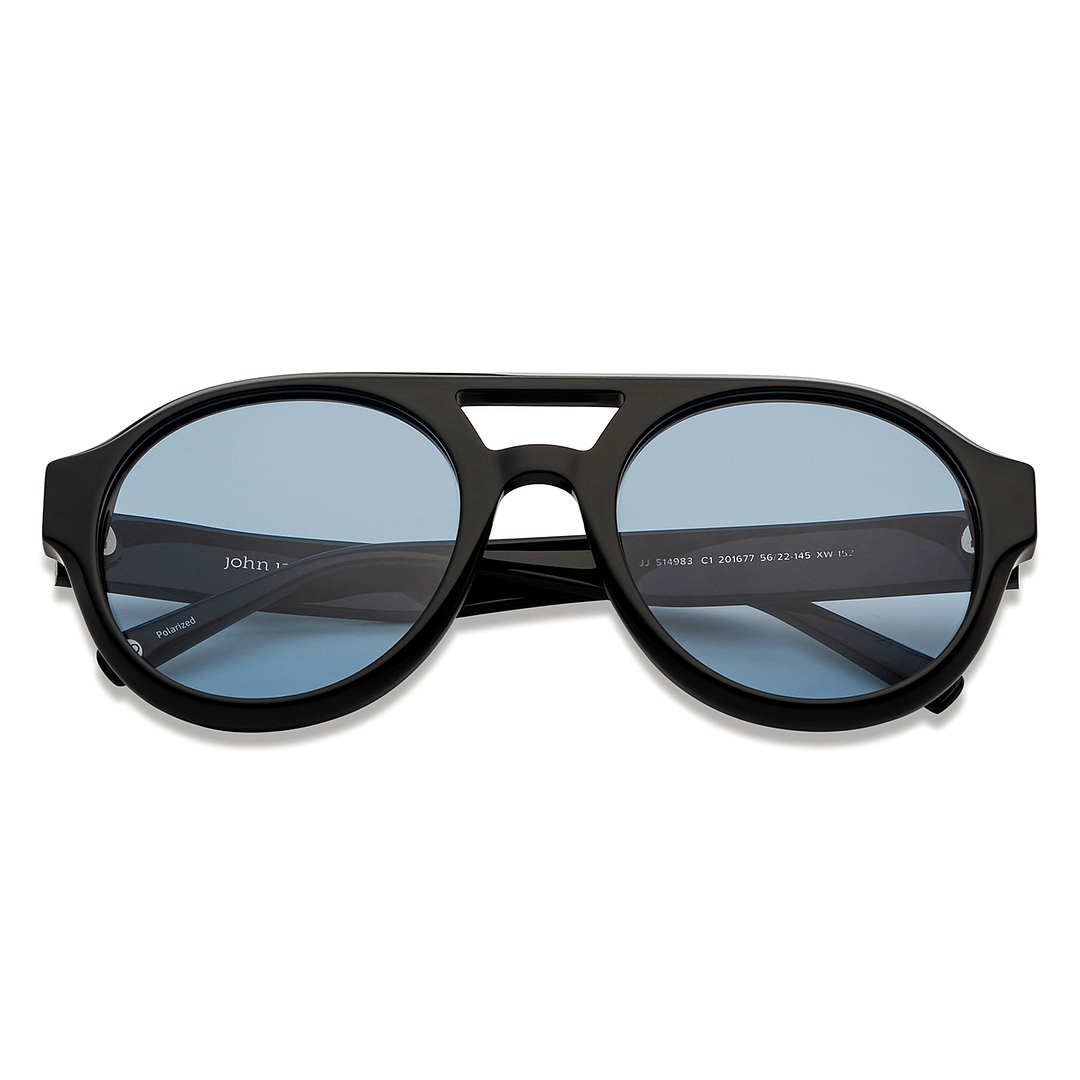 John Jacobs Black Full Rim Round left side