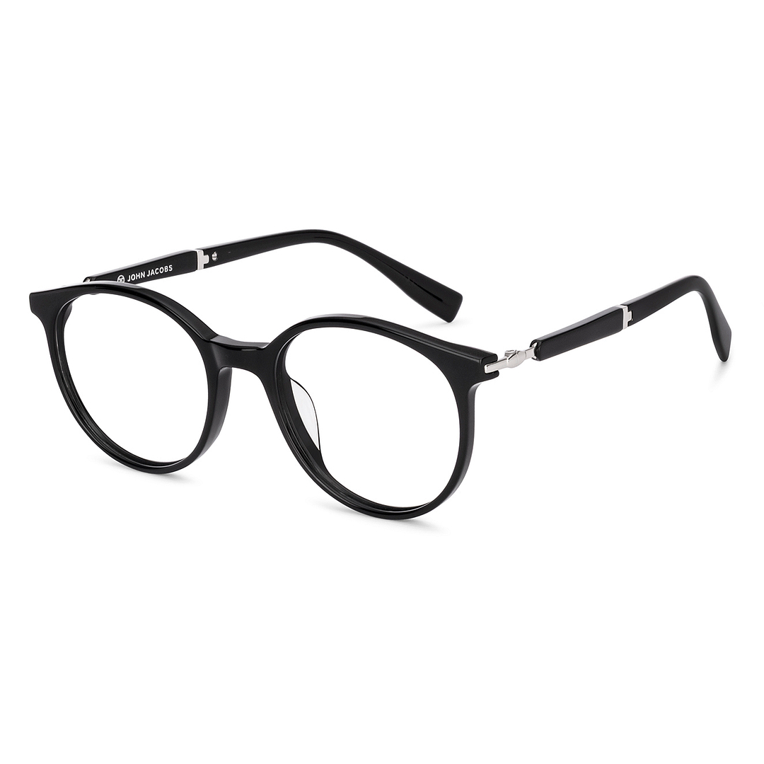 John Jacobs Black Full Rim Round left side