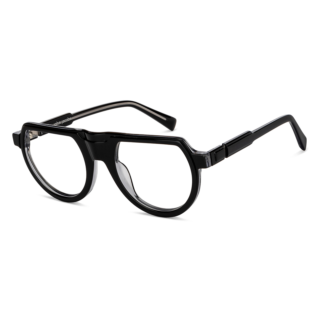 John Jacobs Online Black Full Rim Aviator right side