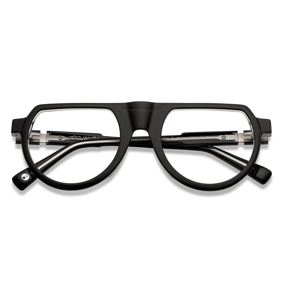 John Jacobs Online Black Full Rim Aviator left side