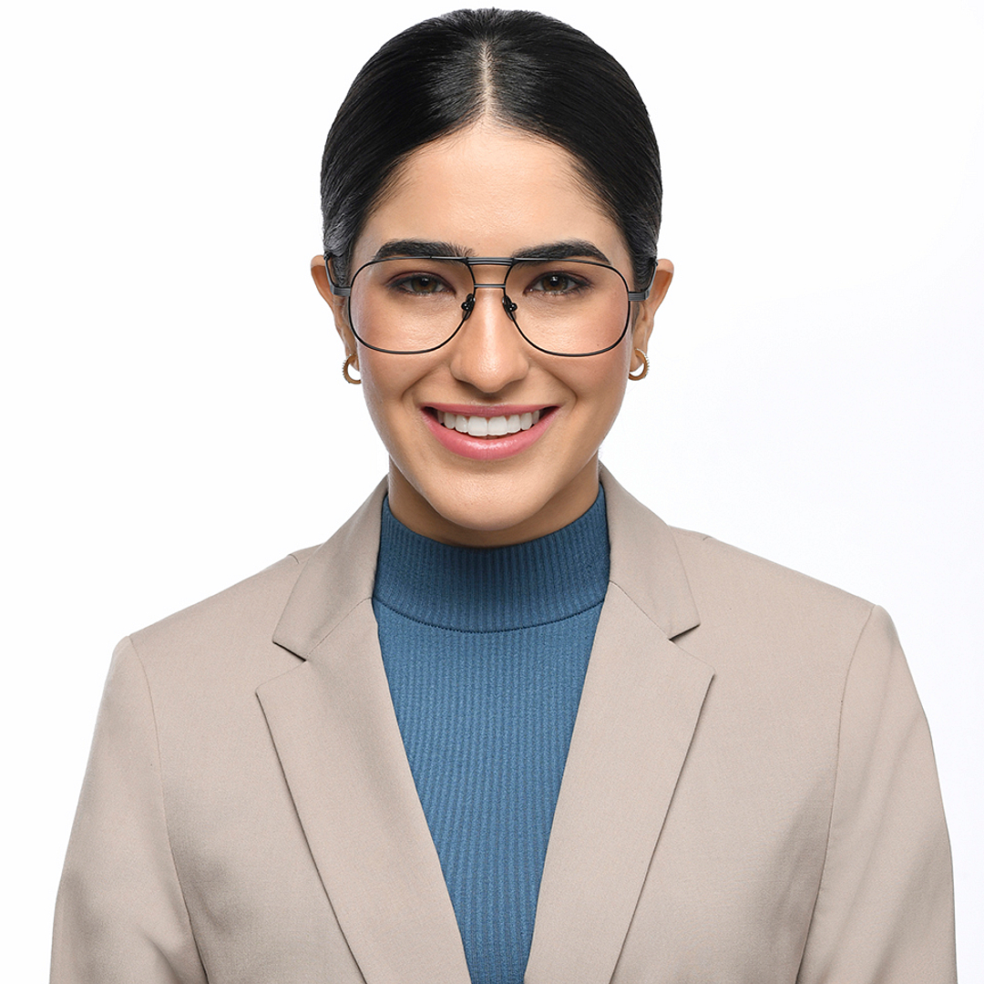 John Jacobs Online Black Full Rim Aviator left side