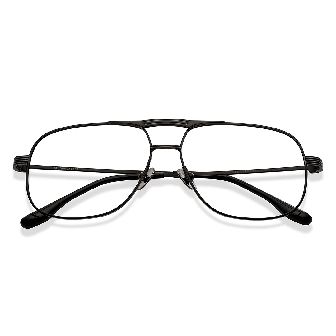 John Jacobs Online Black Full Rim Aviator left side