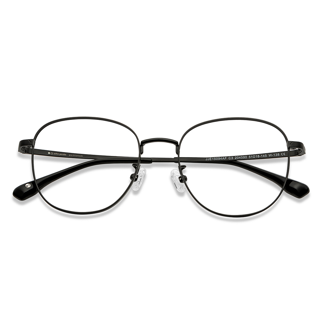 John Jacobs Black Full Rim Square left side