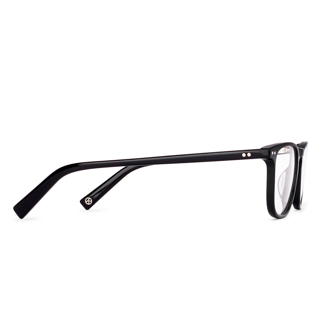 John Jacobs Black Full Rim Rectangle left side