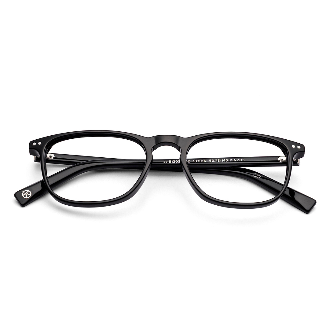 John Jacobs Black Full Rim Rectangle left side