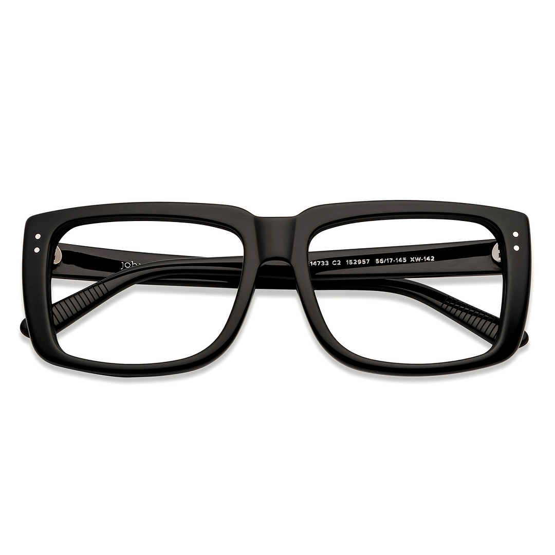 John Jacobs Black Full Rim Square left side