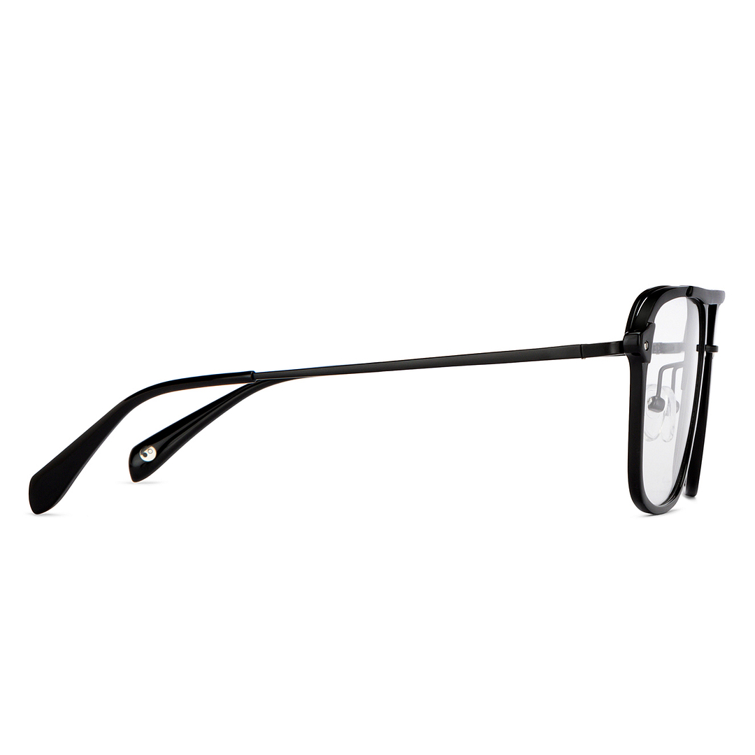 John Jacobs Online Black Full Rim Aviator left side