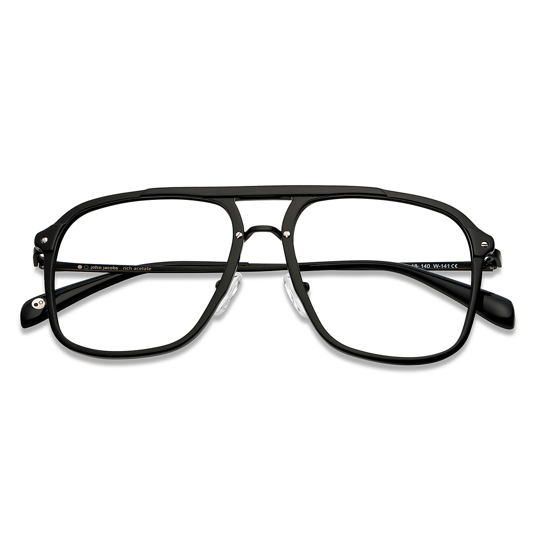 John Jacobs Online Black Full Rim Aviator left side