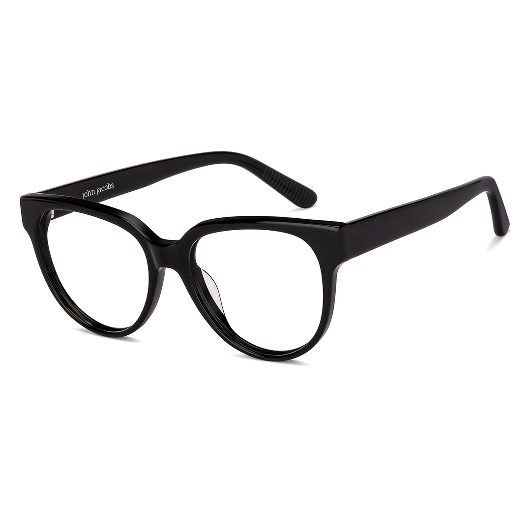 John Jacobs Black Full Rim Cat Eye right side