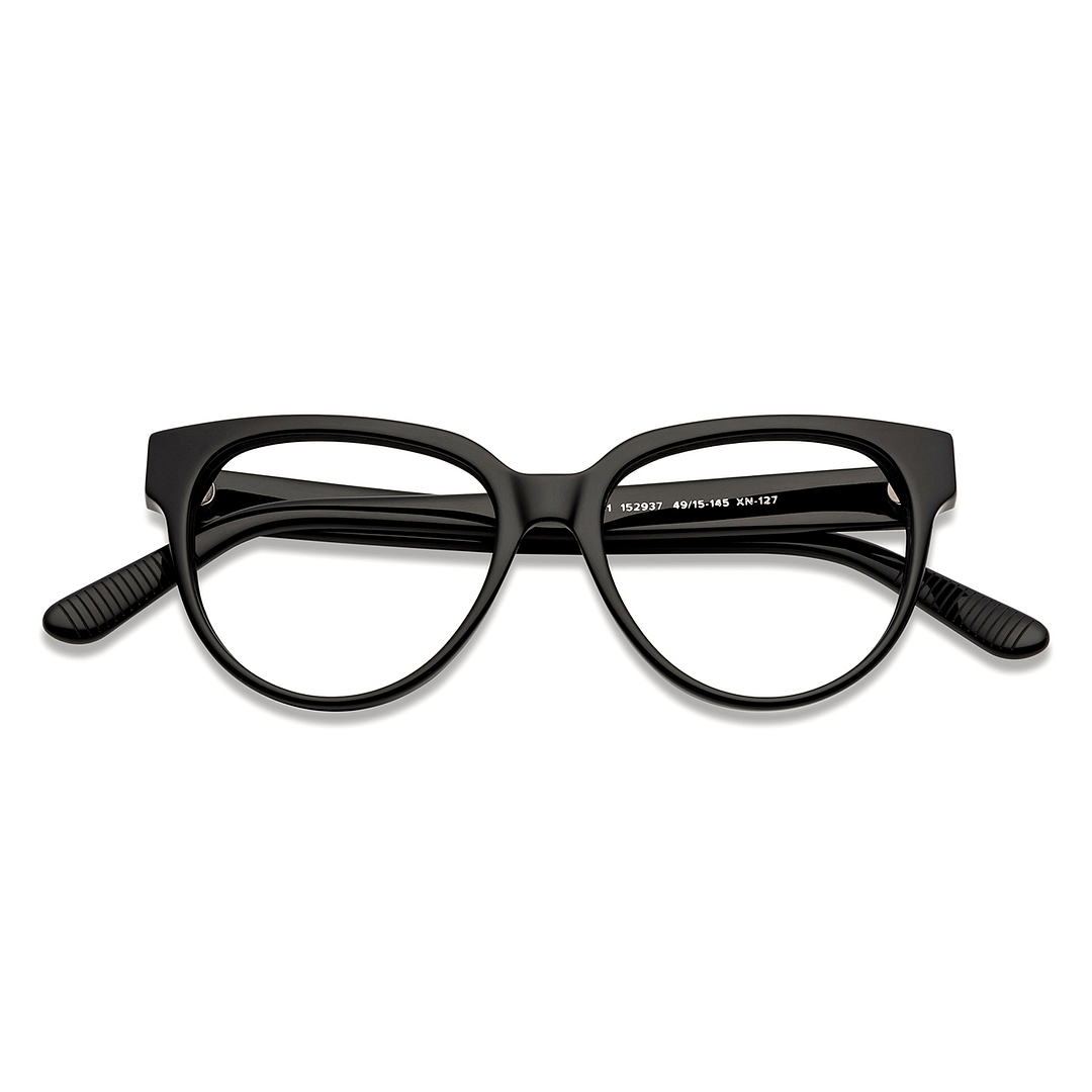 John Jacobs Black Full Rim Cat Eye left side