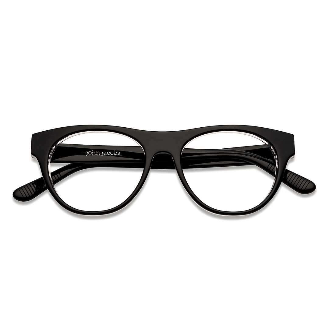 John Jacobs Online Black Full Rim Square left side