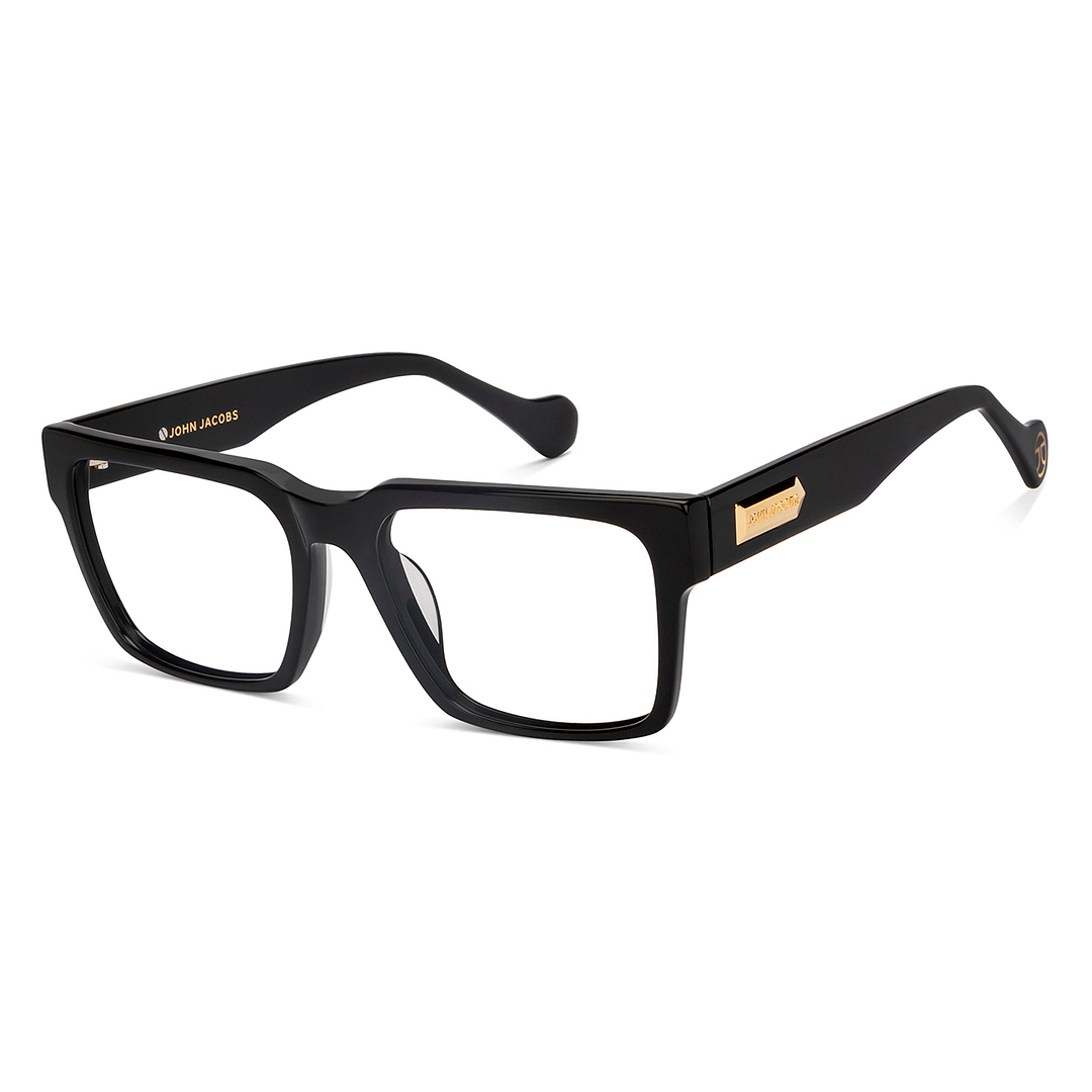 John Jacobs Black Full Rim Square left side