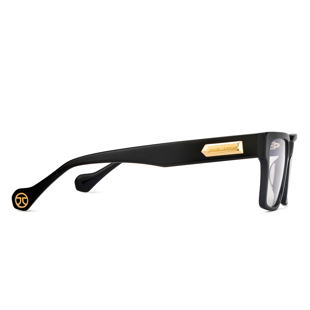 John Jacobs Black Full Rim Square left side