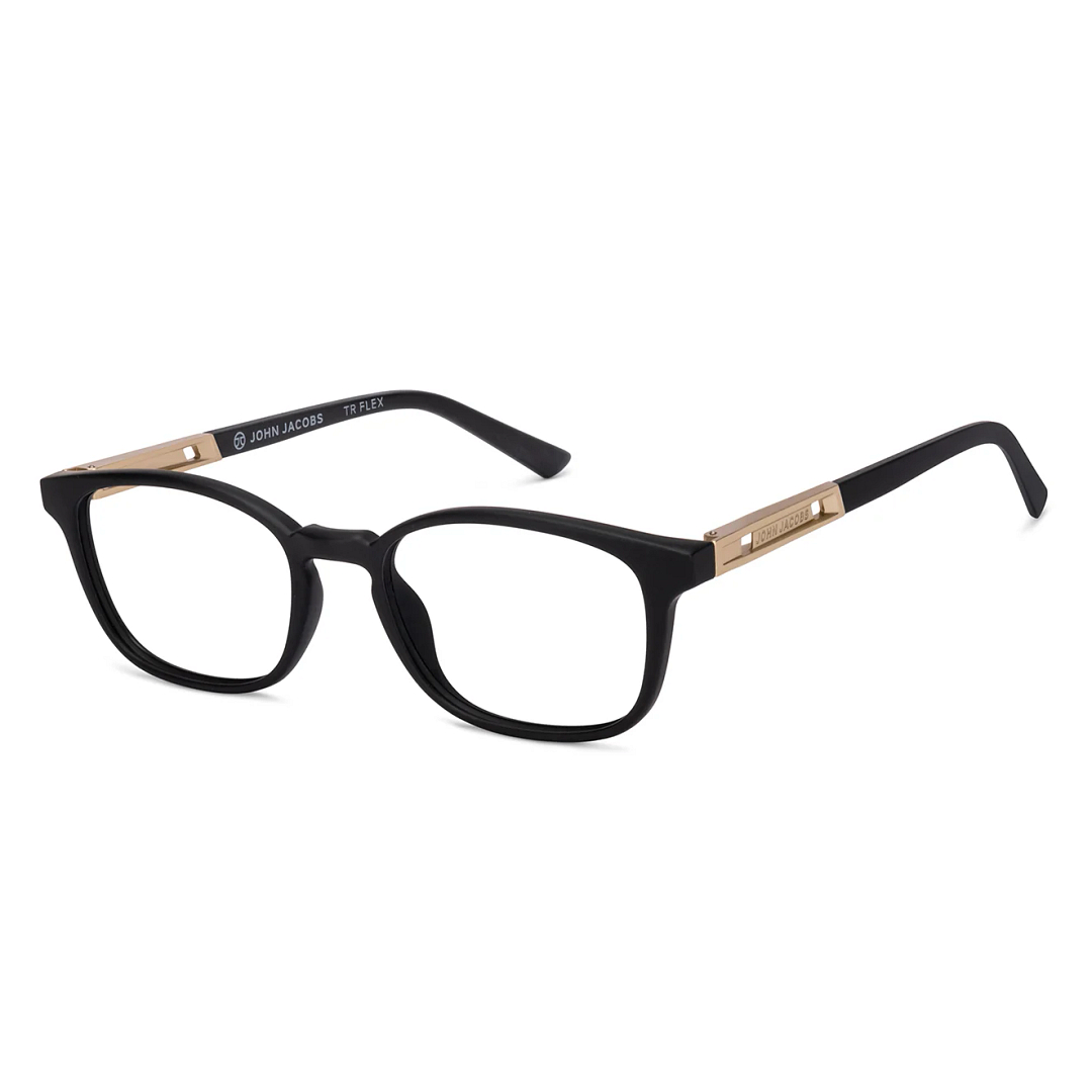John Jacobs Black Full Rim Rectangle right side