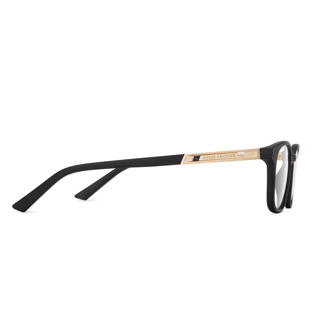 John Jacobs Black Full Rim Rectangle left side