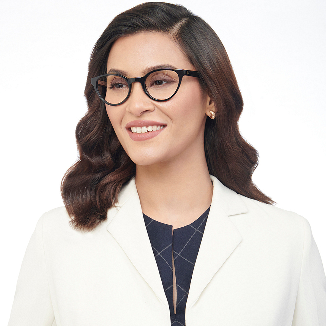 John Jacobs Online Black Full Rim Cat Eye left side